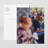 Renoirs junge Frau nähen Postkarte (Vorne/Hinten)