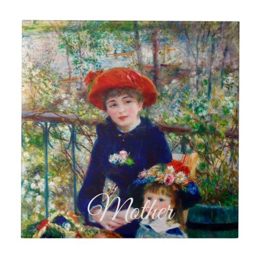 Renoirs Mutter und Kind   Fliese (Vorderseite)