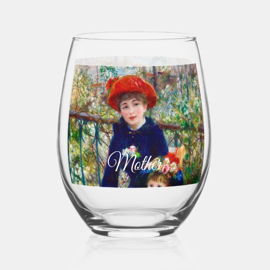 Renoirs Mutter und Kind Weinglas Ohne Stiel (Vorderseite)