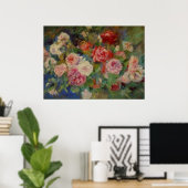 Renoirs Rose in einem Vase Stillleben Poster (Heimbüro)