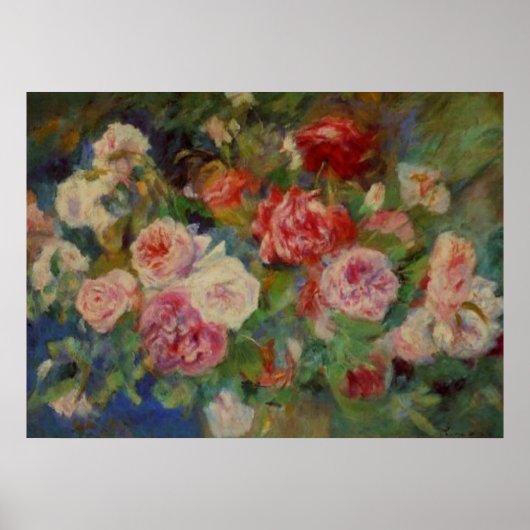 Renoirs Rose in einem Vase Stillleben Poster (Vorne)