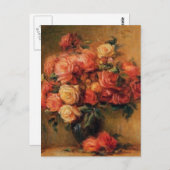 Renoirs Rose in einem Vase Stillleben Postkarte (Vorne/Hinten)