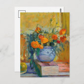 Renoncules au Vase Bleu | Pierre Bonnard Postkarte (Vorne/Hinten)
