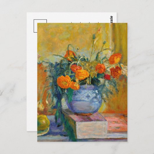 Renoncules au Vase Bleu | Pierre Bonnard Postkarte (Vorne/Hinten)