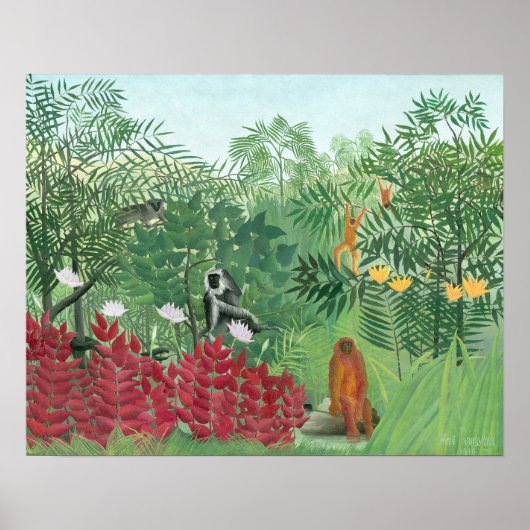 Renovierte Farbe Henri Rousseau Tropischer Dschung Poster (Vorne)