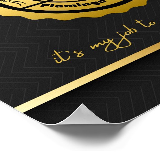 Renovierte Flamingo Collector Black & Gold Poster (Ecke)