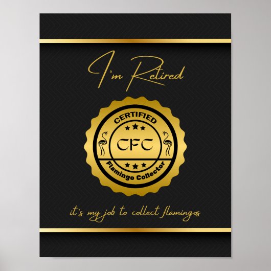 Renovierte Flamingo Collector Black & Gold Poster (Vorne)