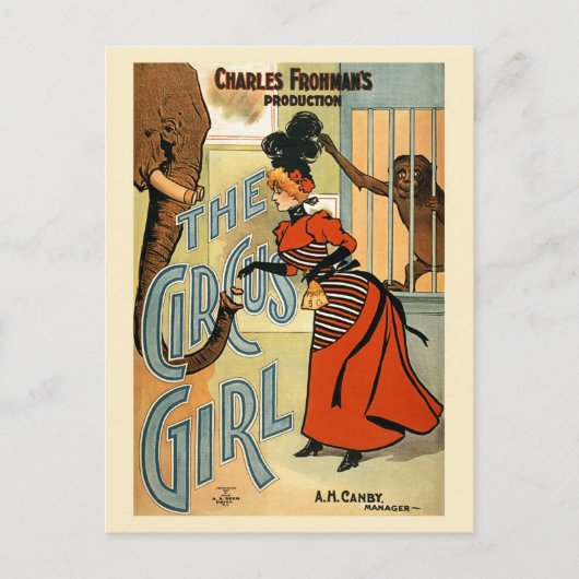 Renovierung des Circus Girl Vintage Poster Postkarte (Vorderseite)