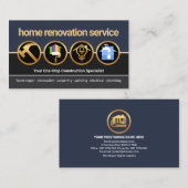 Renovierung des Creative Gold Construction Icon Bo Visitenkarte (Vorne/Hinten)