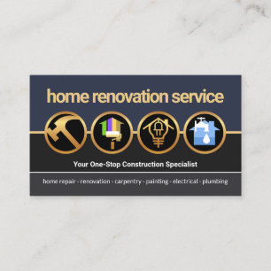 Renovierung des Creative Gold Construction Icon Bo Visitenkarte