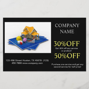 Renovierung Hausumbau Bauunternehmer Bauwesen Flyer