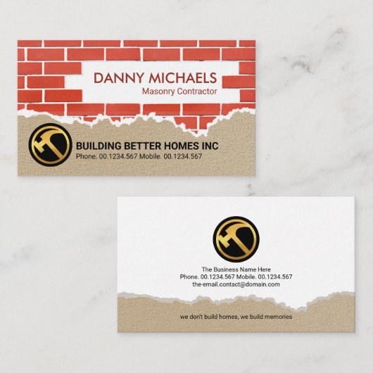 Renovierungsarbeiten an der Zementplakette Visitenkarte (Vorne/Hinten)