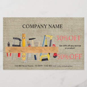 Renovierungswerkzeuge Handwerker Zimmerei Bauwesen Flyer