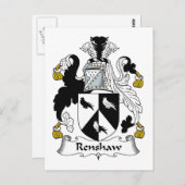 Renshaw Familienwappen Postkarte (Vorne/Hinten)