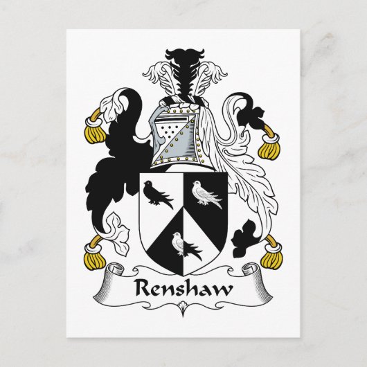 Renshaw Familienwappen Postkarte (Vorderseite)
