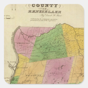 Rensselaer County Quadratischer Aufkleber
