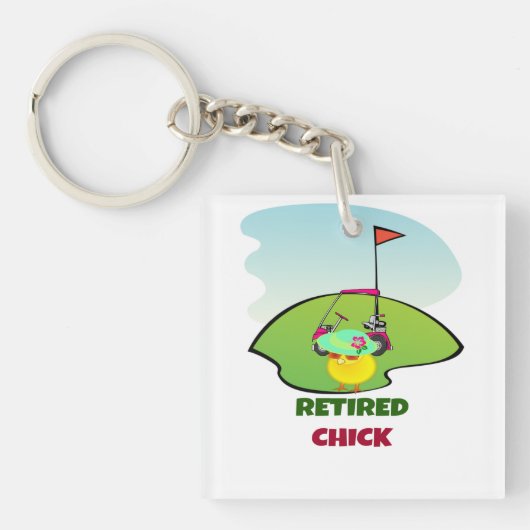Rent Chick auf dem Golfplatz Schlüsselanhänger (Vorderseite)