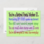 Rentable Postarbeiter - lustige T - Shirt und Gesc Postkarte (Vorne/Hinten)