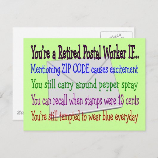 Rentable Postarbeiter - lustige T - Shirt und Gesc Postkarte (Vorne/Hinten)