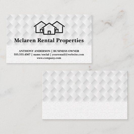 Rentals | Weave Pattern | Real Anwesen Visitenkarte (Vorne/Hinten)