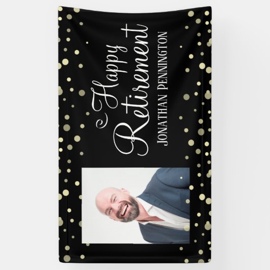 Rente 1 Foto Spaß Confetti Banner (Vertikal)