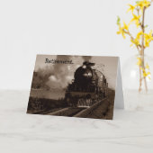 Rente Bahn Metapher Steam On Train Track! Karte (Gelbe Blume)