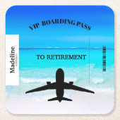 Rente Beach Boarding Pass Zielort Rechteckiger Pappuntersetzer (Vorderseite)