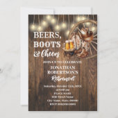 Rente Beers Boots & Cheers Western Party Einladung (Vorderseite)