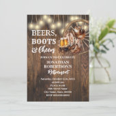 Rente Beers Boots & Cheers Western Party Einladung (Stehend Vorderseite)