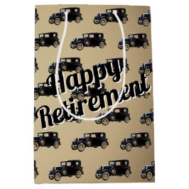 Rente Black Antique Car Medium Geschenktasche Mittlere Geschenktüte