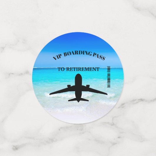 Rente Boarding Pass Destination Beach Scene Konfetti (Klein Vorderseite)