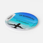 Rente Boarding Pass Destination Beach Scene Pappteller (Schrägansicht)
