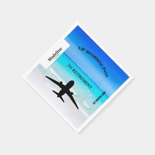 Rente Boarding Pass Destination Beach Scene Serviette (Ecke)