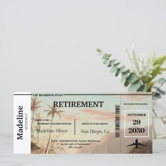 Rente Boarding Pass Tropeninsel (Stehend Vorderseite)