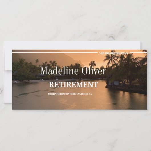 Rente Boarding Pass Tropical Sunset (Rückseite)