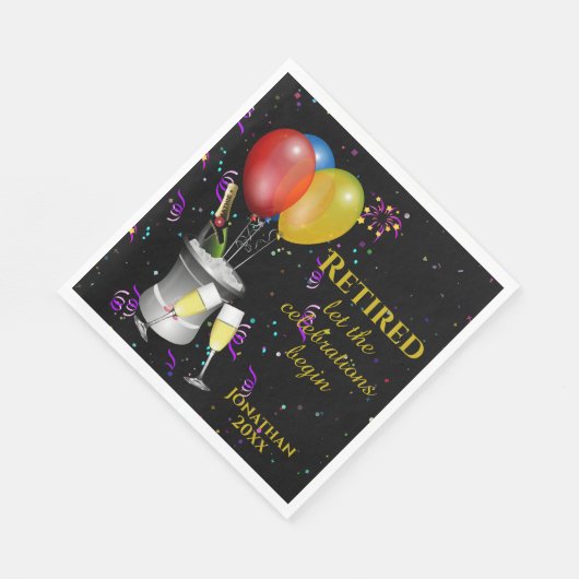 Rente Celebration Black Paper Serviette (Ecke)
