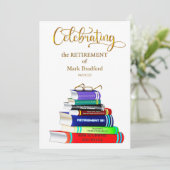 Rente Celebration Einladung Bücher (Stehend Vorderseite)