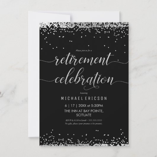 Rente Celebration Invite, Elegant & Simple Einladung (Vorderseite)