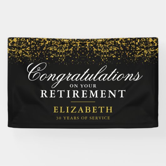 Rente Celebration Party Gold Glitzer Banner (Horizontal)