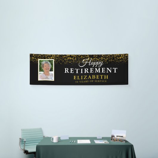 Rente Celebration Party Gold Glitzer Foto Ba Banner (Messeveranstaltung)