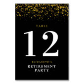 Rente Celebration Party Gold Glitzer Tischnummer (Rückseite)