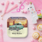 Rente Cruising Classic Retro Car City Party Pappteller (Party)