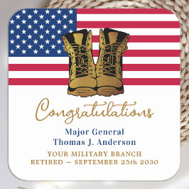 Rente der Militärarmee USA - amerikanisches Flag-P Quadratischer Aufkleber