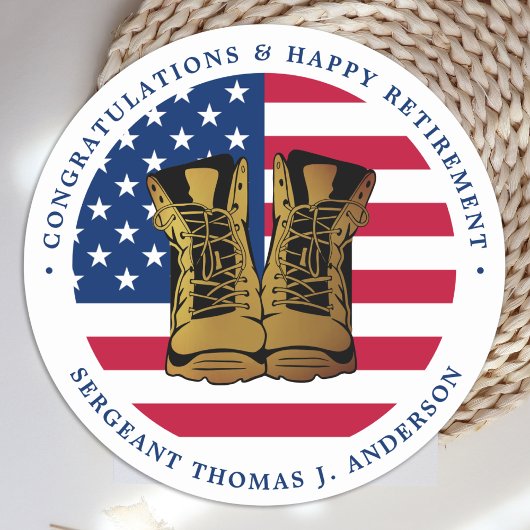 Rente der Militärarmee USA - amerikanisches Flag-P Runder Aufkleber