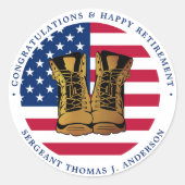 Rente der Militärarmee USA - amerikanisches Flag-P Runder Aufkleber (Vorderseite)