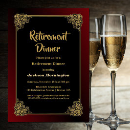Rente Dinner Party Black Red Gold Einladung
