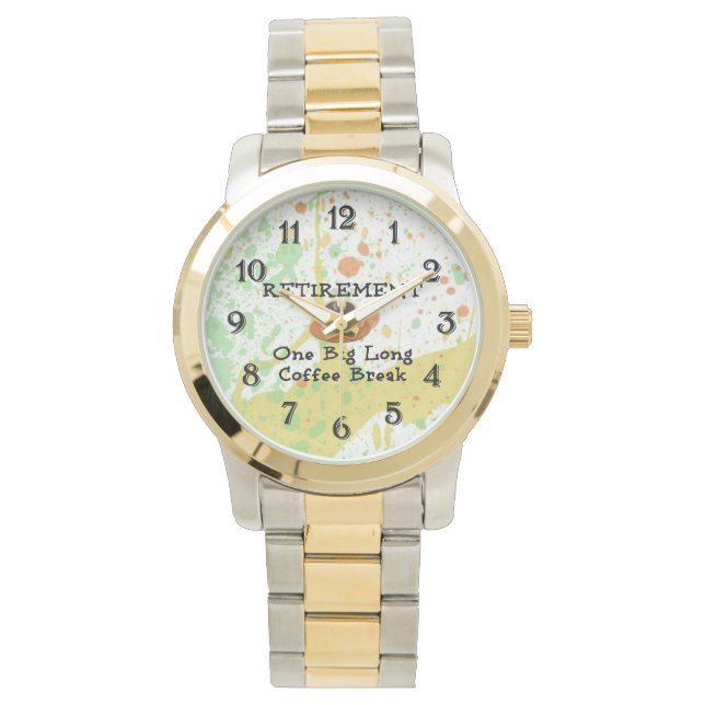 Rente: Eine große lange Kaffeepause Armbanduhr (Vorderseite)