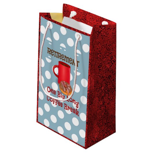 Rente - Eine große lange Kaffeepause Kleine Geschenktüte (Rückseite Schrägansicht)