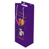 Rente - Feier zum Thema Sparkling Lila Geschenktüte Für Weinflaschen (Vorderseite Schrägansicht)