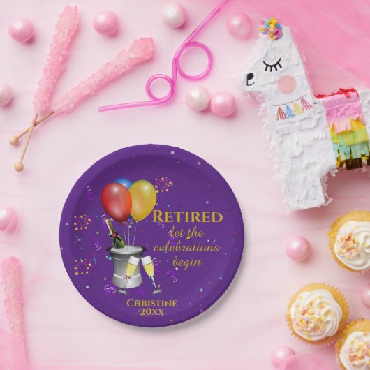 Rente - Feier zum Thema Sparkling Lila Pappteller (Party)